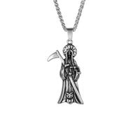 XJPXGIND unisex gothic necklace Punk Retro Skull Death Scythe Pendant Gothic Owl Men's Necklace Creative Biker Amulet Jewelry Gifts Wholesale congratulations gifts