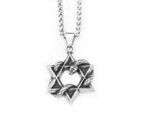 XJPXGIND unisex gothic necklace Punk Vintage Star of David With Snake Necklaces For Men Women Fashion Amulet Hexagram Pendant Biker Jewelry Gift congratulations gifts
