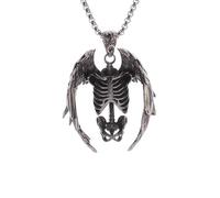 XJPXGIND unisex gothic necklace Retro Gothic Death Pendant Half Skull Wings Necklace for Men Personality Charm Cycling Punk Jewelry congratulations gifts