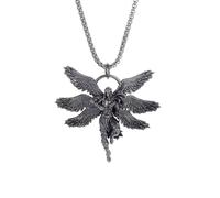 XJPXGIND unisex gothic necklace Retro Gothic Seraphim Warrior Pendant Necklace Patron Saint for Men and Women Fashion Casual Party Jewelry Gift congratulations gifts