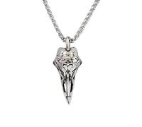 XJPXGIND unisex gothic necklace Retro Nordic Odin Crow Skull Pendant for Men Women Gothic 316L Raven Skull Necklace Fashion Jewelry Droshipping congratulations gifts