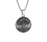 XJPXGIND unisex gothic necklace Retro Nordic Tree of Life Pendant World Tree Medal Necklace Men and Women Amulet Good Luck Jewelry Gift congratulations gifts