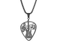 XJPXGIND unisex gothic necklace Rock Guitar Pick Bass Note Pendant Necklace for Men Women Music Lovers Punk Hip Hop Party Jewelry congratulations gifts