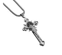 XJPXGIND unisex gothic necklace Saint St Benedict Jesus Cross Pendant Necklace Men and Women Religious Christian Catholic Amulet Jewelry congratulations gifts