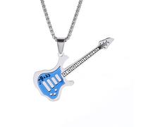 XJPXGIND unisex gothic necklace Three Color Electric Guitar Pendant Necklace for Men and Women Fashionable Rock Music Festival Party Accessories congratulations gifts