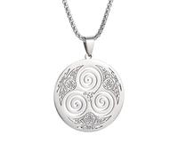 XJPXGIND unisex gothic necklace Trisklion Celtic Knot Spiral Triskele Necklace Wicca Witch Irish Knot Swirl Pendant Men Girls Fashion Lucky Jewelry congratulations gifts