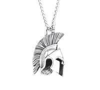 XJPXGIND unisex gothic necklace Vintage 3D Style Spartan Warrior Pendant Necklace Fashion Unique Warriors Helmet Necklace For Men Amulet Jewelry congratulations gifts