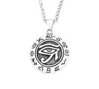 XJPXGIND unisex gothic necklace Vintage Egyptian Eye of Horus Pendant For Men Ancient Pharaoh Runes Amulet Necklaces Jewelry Gifts Wholesale congratulations gifts