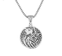 XJPXGIND unisex gothic necklace Vintage Men Viking Wolf Necklace Pendant Punk Fashion Biker Nordic Wolf Head Viking Pendant Jewelry Chain Gifts congratulations gifts