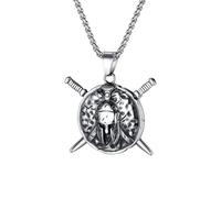XJPXGIND unisex gothic necklace Vintage Nordic Vikings Spartan Warrior Sword Shield Pendant Necklace For Men Fashion Helmet Amulet Jewelry Gifts congratulations gifts