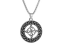 XJPXGIND unisex gothic necklace Vintage Trinity Witch Knot Pendant Valknut Celtic Cross Odin Vegvisir Necklace Men Women Nordic Amulet Jewelry congratulations gifts