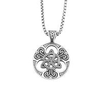 XJPXGIND unisex gothic necklace Vintage Viking Celtics Knot Pendant Necklace Men's Chain Nordic Odin Trinity Viking Necklace Amulet Jewelry Gift congratulations gifts