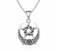 XJPXGIND unisex gothic necklace Witchy Pentagram Moon Celtic Knot Pendant Necklace for Men Women Fashion Lucky Amulet Jewelry congratulations gifts