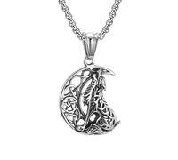 XJPXGIND Vintage Nordic Wolf Pendant For Men Celtic Knot Necklace Viking Moon Star Amulet Jewelry Gifts Dropshipping