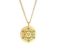 XJPXGIND Witchcraft Hexagram of Solomon Goetia Necklace Amulet Pendants Talisman Jewelry
