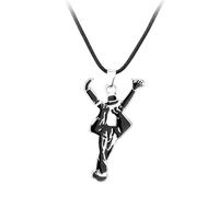 XJPXGIND World class Pop Star Singer MJ Necklace Dancing Michael Jackson Enamel Pendant Necklace For Fans Monumental Jewelry Accessories