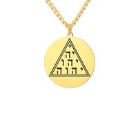 XJPXGIND YHWH Triangle Tetragrammaton Pendant Hebrew Tetractys Yahweh Jehovah YHVH Necklace Jewelry