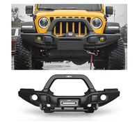 XJPZFC Heavy Duty Truck Bumper Bull Bar Guard Shroud Compatible with Jeep, Wrangler JL 2018-2023, Outdoor Off-Road Scratch-Proof Bumper 3/16" Powder Coated Steel, Quick-Release Bolt-on Bumper Kit(2018