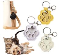 XJQ Leather Pet Memorial Keychain, Cat Dog Fur Keepsake Keyring, Jewelry Paw Design Pendant Memorial Storage Keepsake for Wallet Men Bag Mobile Phone Girls (3pcs-c)