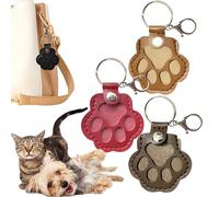 XJQ Leather Pet Memorial Keychain, Cat Dog Fur Keepsake Keyring, Jewelry Paw Design Pendant Memorial Storage Keepsake for Wallet Men Bag Mobile Phone Girls (3pcs-b)