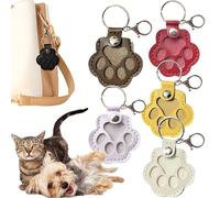 XJQ Leather Pet Memorial Keychain, Cat Dog Fur Keepsake Keyring, Jewelry Paw Design Pendant Memorial Storage Keepsake for Wallet Men Bag Mobile Phone Girls (5pcs-b)
