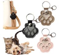 XJQ Leather Pet Memorial Keychain, Cat Dog Fur Keepsake Keyring, Jewelry Paw Design Pendant Memorial Storage Keepsake for Wallet Men Bag Mobile Phone Girls (3pcs-a)