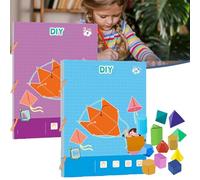 XJQ Pull String 3D Geometry Learning Book, 3D Geometry Learning Book with Braided Rope Design, Teach Volume & Surface Area Formulas with 9/12/15 Solids (9+15)