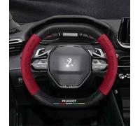 XJQHK Car Steering Wheel Covers for Peugeot 2008 2019-2023, Comfortable Breathable Microfiber Leather Anti Slip Car Steering Wheel Protector,B-Rot