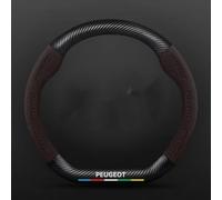 XJQHK Car Steering Wheel Covers for Peugeot 2008 2019-2023, Comfortable Breathable Microfiber Leather Anti Slip Car Steering Wheel Protector,A-Coffee