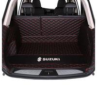 XJQHK Full Coverage Car Rear Boot Leather-Mat for Suzuki Jimny 2012 2013 2014 2015 2016 2017, Durable Cargo Storage Pad Waterproof Non-Slip Foldable Tray,BlackRed-1set