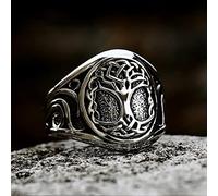 XJruixi Classic Stainless Steel Tree of Life Signet Ring For Men Women Fashion Viking Amulet Rings Nordic Jewelry Gift Dropshipping