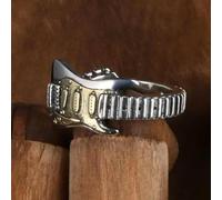 XJruixi Fashion Creative Men's Trend Electric Guitar Open Ring Rock Gothic Punk Party Accessories Jewelry Gift