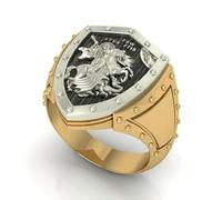 XJruixi Gothic Punk Knights Templar 'George the Victorious' Masonic Ring for Men Hip Hop Anniversary Party Band Jewelry Rings