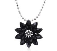 XJruixi Jone Black Dahlia Necklaces Vintage Flower Crystal Copper Alloy Pendant Necklace with Beads Chain Jewelry Movie Fans Gift