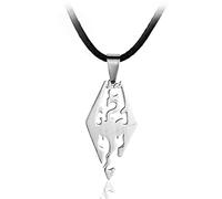 XJruixi Movie Jewelry Stainless Steel Necklace Dinosaur Skyrim the Elder Scrolls Dragon Necklaces Pendants Charm Choker Men Gift