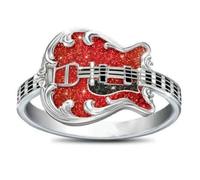 XJruixi Music Guitar Ring for Men Women Knuckles Finger Ring Creative Punk Jewelry Party Accessories