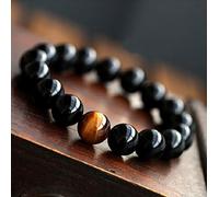 XJruixi Natural Black Onyx with Tiger eye Stone Beads Men Jewelry Bracelet 12 Constellation Leo Lovers Balance Bracelet