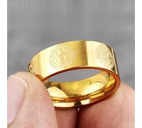 XJruixi Saint Benedict Exorcism Cross Amulet Stainless Steel Mens Rings Simple Punk for Male Boyfriend Jewelry Creativity Gift Wholesale