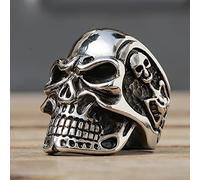 XJruixi Size 7-14 Polishing Kapala Skull Ring Men Boys Stainless Steel Motor Biker Ring Domineering Male Gothic Skull Rings Wholesale
