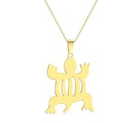 XJruixi Stainless Steel Denkyem Pendant Ghana African Jewelry Gold Plated Stainless Steel Cultural Matte Gift Creative