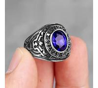 XJruixi Stainless Steel Men Rings Rhinestone United States Army Punk Hip Hop for Biker Male Boyfriend Jewelry Creativity Gift Wholesale