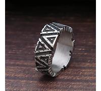 XJruixi Vintage Black/Steel Viking Triangle Ring For Men Women Nordic Stainless Steel Odin Valknut Rings Amulet Jewelry Gift Wholesale
