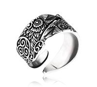 XJruixi Vintage Odin Ravens Ring Men Opening Adjustable Nordic Stainless Steel Celtics Knot Viking Ring Biker Amulet Crow Jewelry Gift