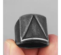 XJruixi Vintage Triangle Black Gold Stainless Steel Mens Rings Punk Hip Hop For Male Boyfriend Biker Jewelry Creativity Gift Wholesale