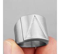 XJruixi Vintage Triangle Black Gold Stainless Steel Mens Rings Punk Hip Hop For Male Boyfriend Biker Jewelry Creativity Gift Wholesale