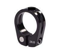 XJSJZJZ 1 Pcs Bicycle Seatpost Clamp Aluminum 28.6/30mm Bicycle Seat Post Pipe Clamp MTB Mountain Road Bike Seat Clamps(28.6mm Black)