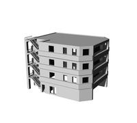 XJT300067 1/300 Miniature Factory Building Military Car Railway Track Accessories Tool Diorama Landscape Japanese Style Apartment Building TYPE-2