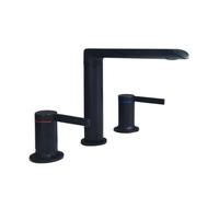 XJTNLB 3 Tap Hole Basin Mixer Tap Vintage Bathroom Sink Taps Black Wash Basin Mixer Swivel Taps with Hot and Cold