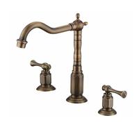 XJTNLB 3 Tap Hole Basin Mixer Tap Vintage Swivel Spout Bathroom Basin Tap Bathroom Taps Mixer Twin Handle-B