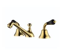XJTNLB Bathroom Basin Mixer Tap 3 Hole Vintage Taps Basin Gold Bathroom Taps Mixer Twin Handle Black